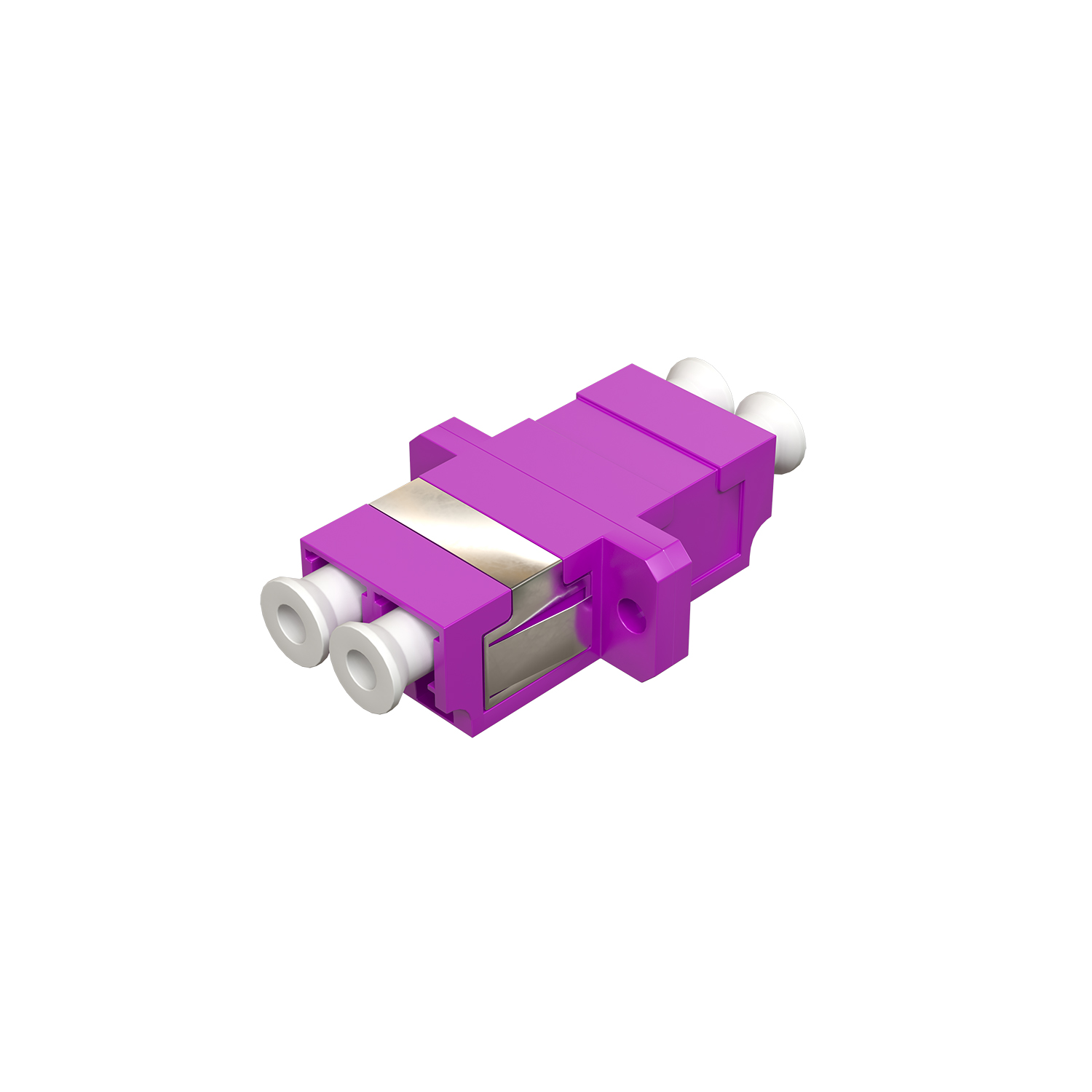 Розетка оптическая соединительная LC/UPC, MM 50/125 OM4, двойная, цвет пурпурный (МАДЖЕНТА)
