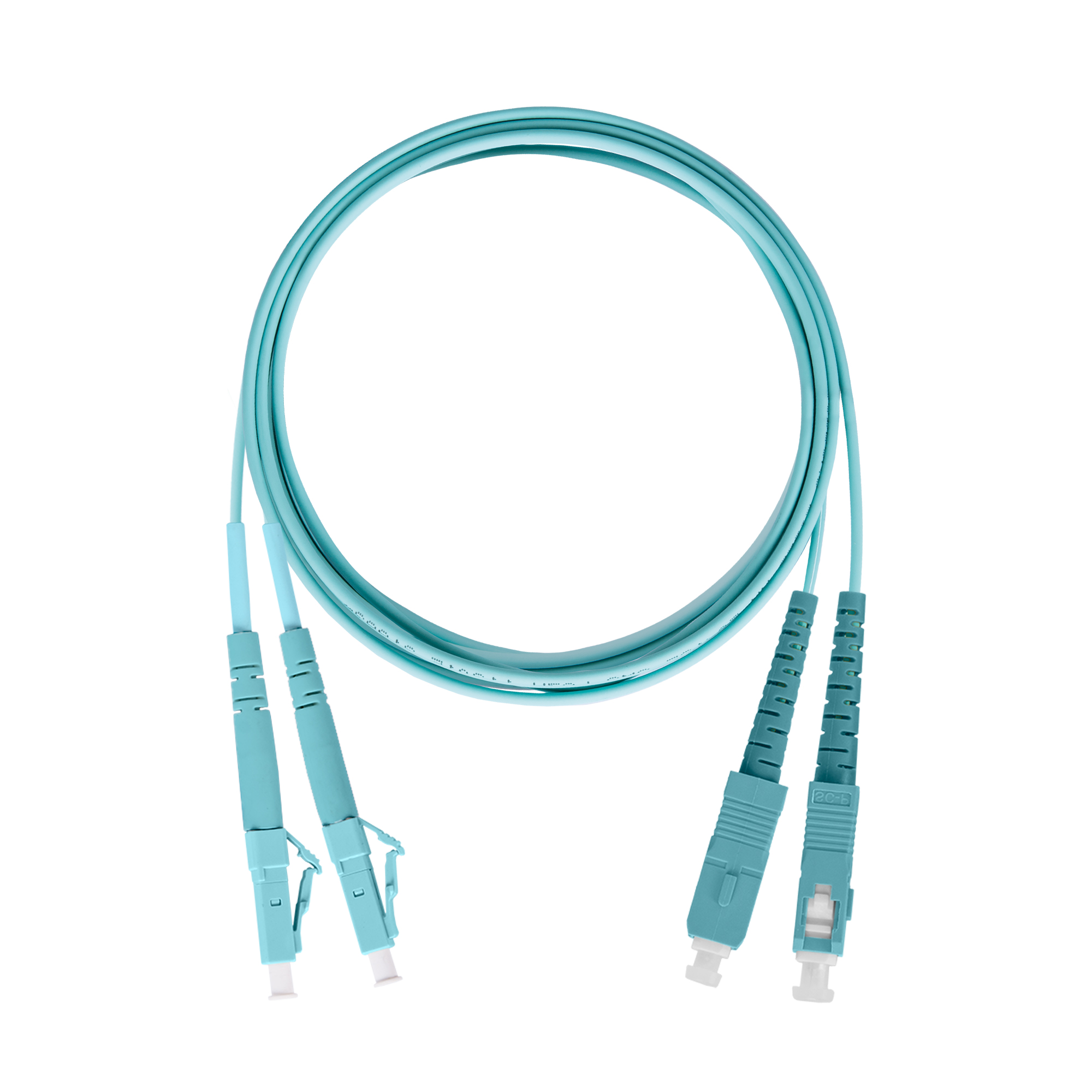 Шнур оптический переходной, двойной, многомодовый MM 50/125 OM3, LC/UPC-SC/UPC, LSZH нг(A)-HF, 2 м