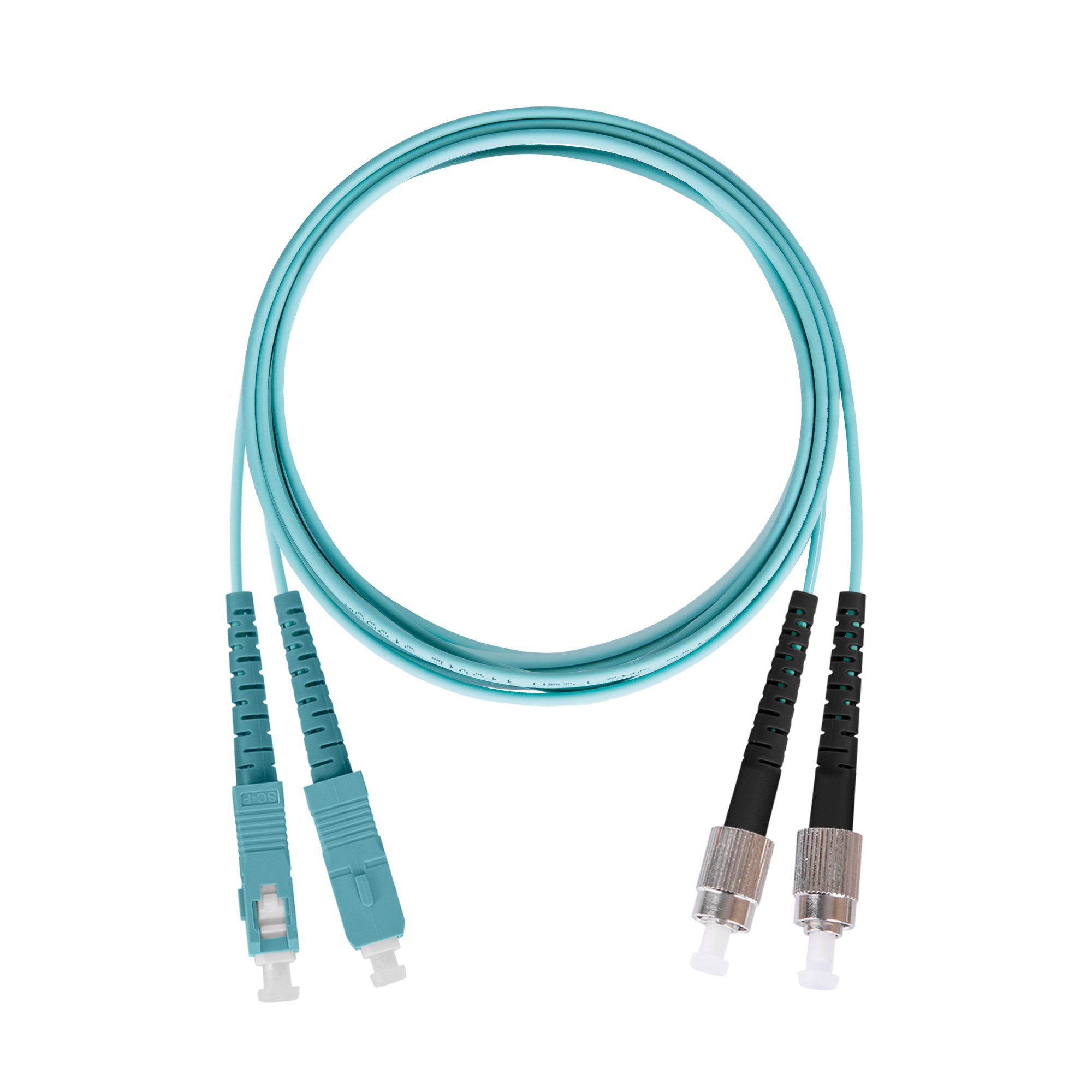 Шнур оптический переходной, двойной, многомодовый MM 50/125 OM3, SC/UPC-FC/UPC, LSZH нг(A)-HF, 1 м