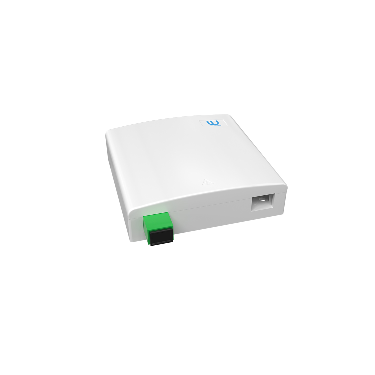 Настенная коробка, полный комплект, SC/APC, SM 9/125 OS2, 1 порт, ABC, 86х86х27 мм, цвет белый