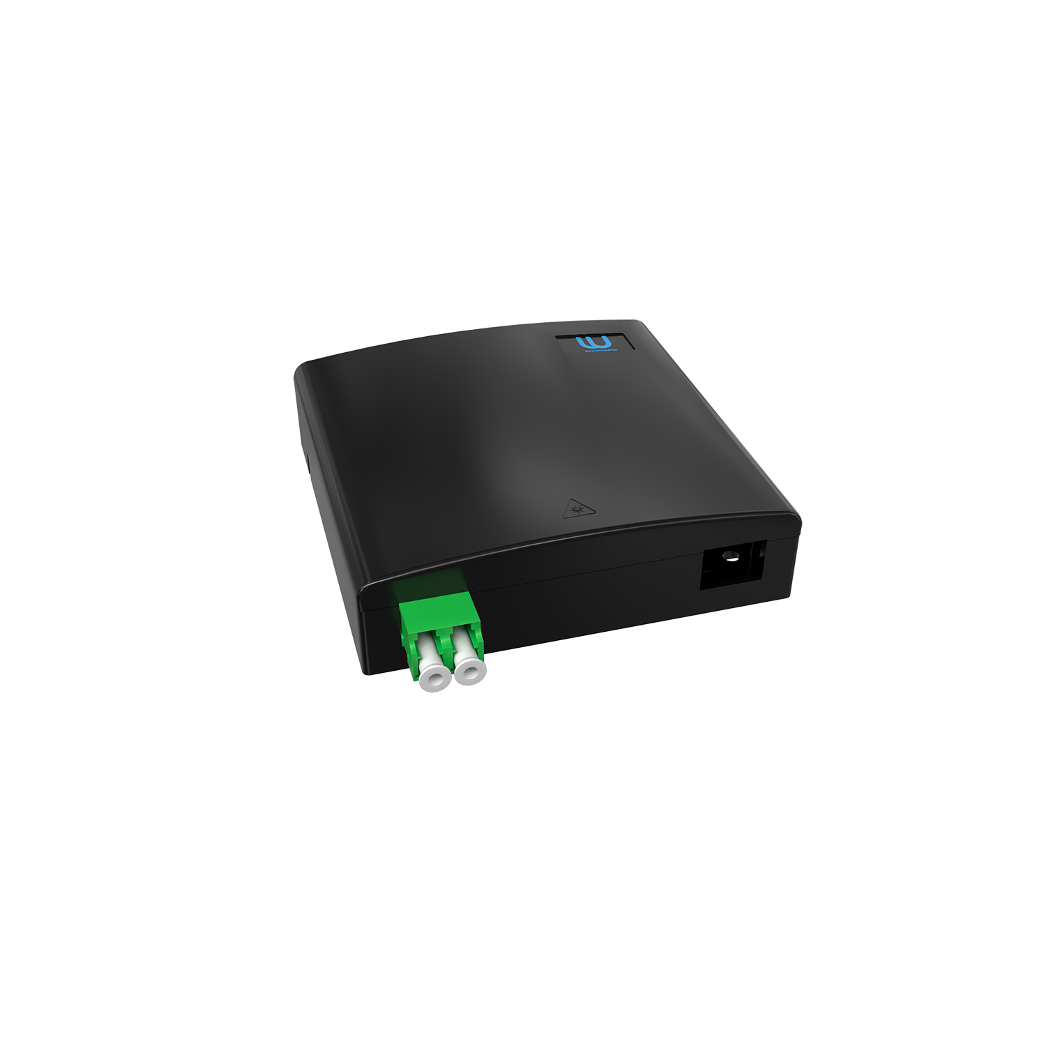 Настенная коробка, полный комплект, 1 розетка 2LC/APC, SM 9/125 OS2, 2 порта, ABC, 86х86х27 мм, цвет черный