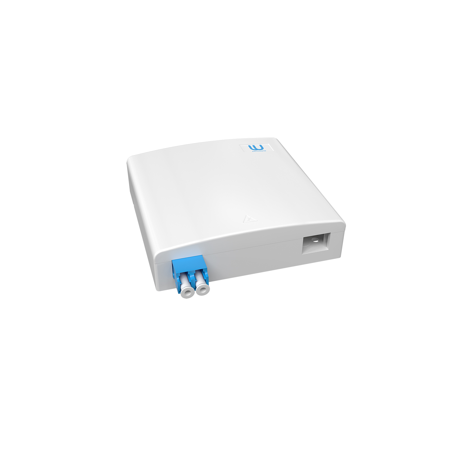 Настенная коробка, полный комплект, 1 розетка 2LC/UPC, SM 9/125 OS2, 2 порта, ABC, 86х86х27 мм, цвет белый
