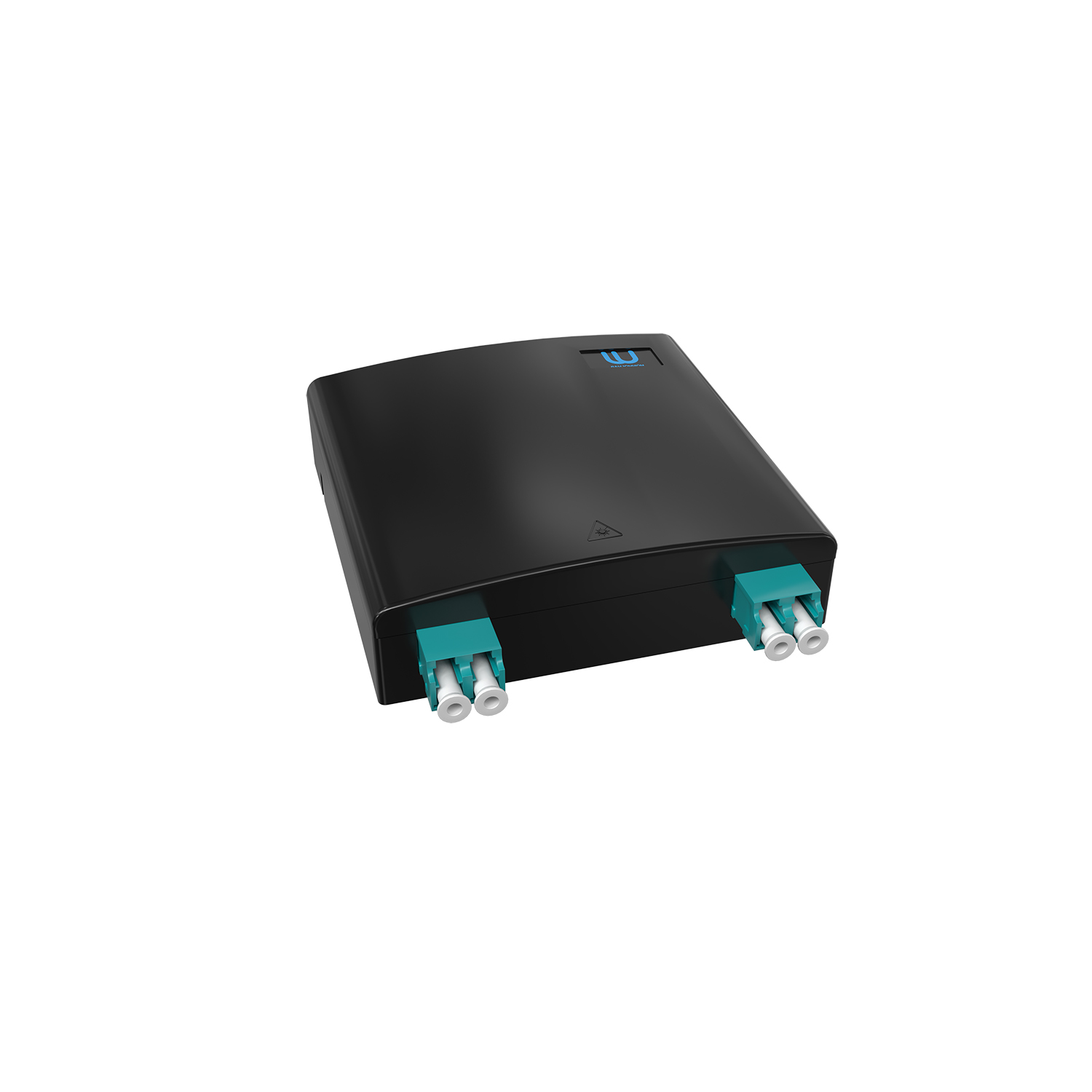 Настенная коробка, полный комплект, 2 розетки 2LC/UPC, MM 50/125 OM3, 4 порта, ABC, 86х86х24 мм, цвет черный