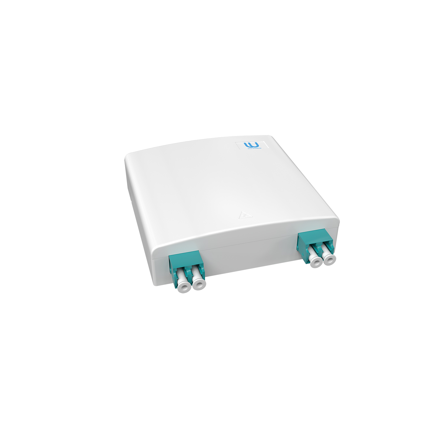 Настенная коробка, полный комплект, 2 розетки 2LC/UPC, MM 50/125 OM3, 4 порта, ABC, 86х86х24 мм, цвет белый
