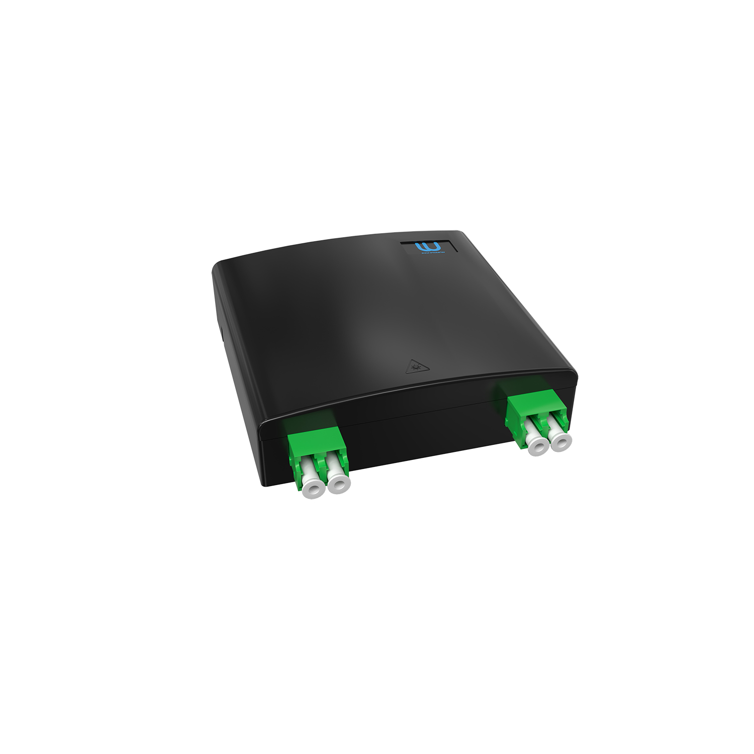 Настенная коробка, полный комплект, 2 розетки 2LC/APC, SM 9/125 OS2, 4 порта, ABC, 86х86х27 мм, цвет черный