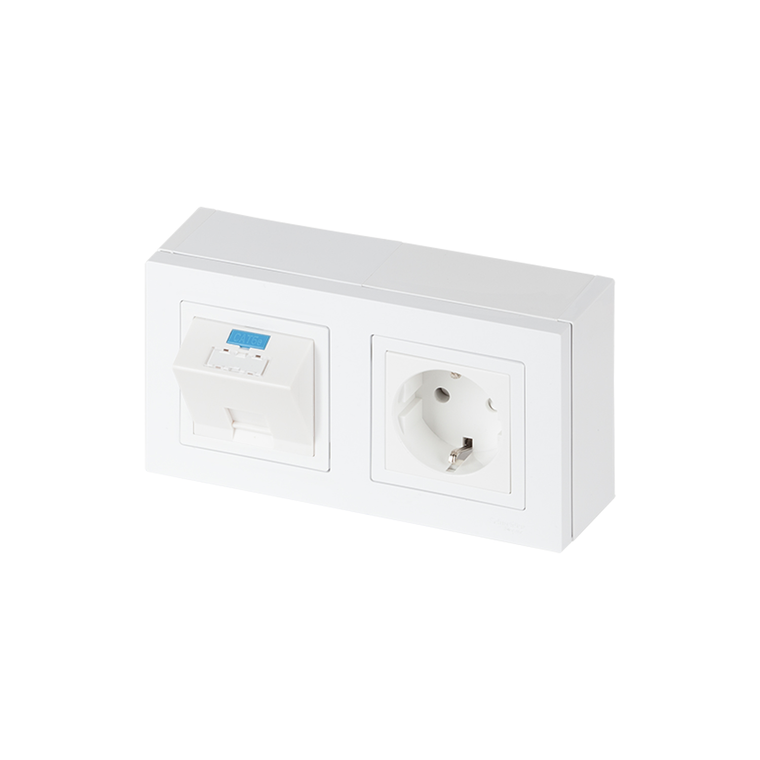 Рабочее место для принтера, наст. исп., 157х84, 1 модуль RJ-45, категория 6A STP, 1 розетка Shuko белая, цвет белый