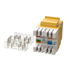 Модуль коммутационный типа Keystone, Кат. 6, 180°, цвет желтый