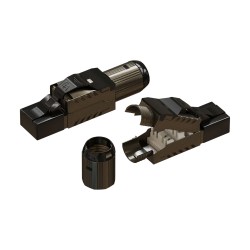 Коннектор RJ45/8P8C под витую пару, Кат.6, 50µ, T568B, самозажимной, полный экран