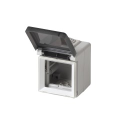 Коробка для накладного монтажа 65х75 мм с крышкой, IP65, для 1 модуля 45х45 мм, цвет серый
