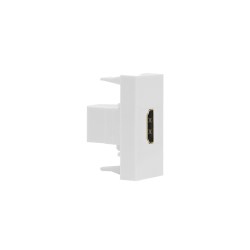 Вставка 22,5x45 мм c 1 модулем HDMI, без шторки, цвет белый глянец