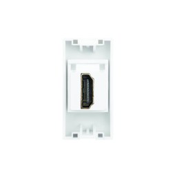 Вставка 22,5x45 мм c 1 модулем HDMI, без шторки, цвет белый глянец